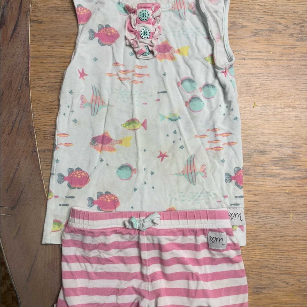 Kids Pajamas Set - Pink and White